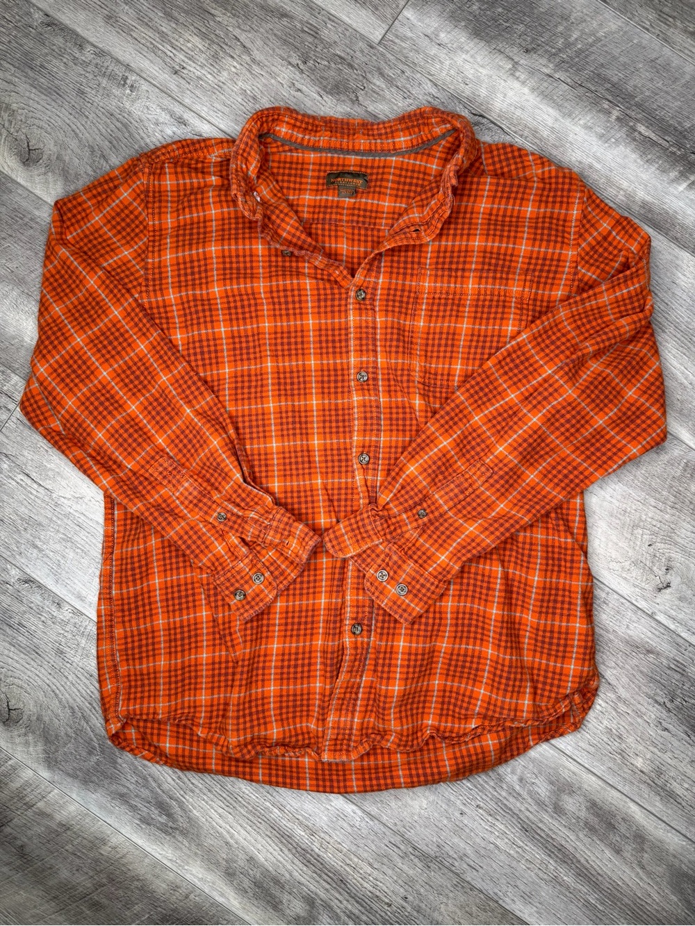 Northwest Orange Plaid Button-Down Shirt
